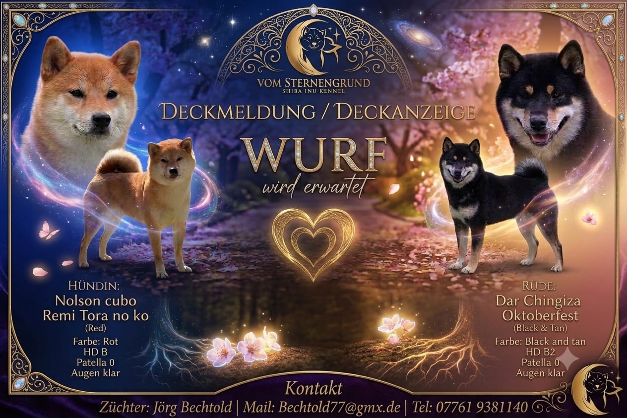 Shiba Inu vom Sternengrund – neue Deckmeldung